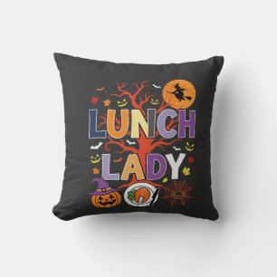 Halloween Lunch Lady Witch Kitchen Vector Cushion