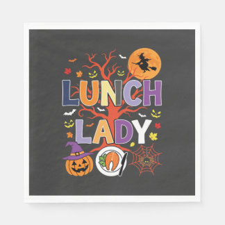 Halloween Lunch Lady Witch Kitchen Vector Napkin