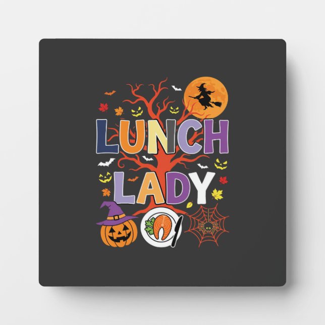 Halloween Lunch Lady Witch Kitchen Vector Plaque (Front)