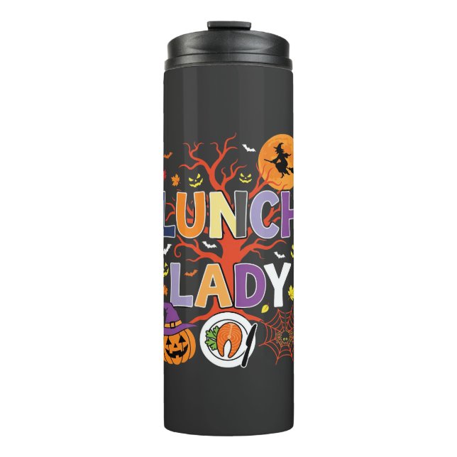 Halloween Lunch Lady Witch Kitchen Vector Thermal Tumbler (Front)