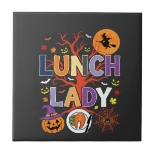 Halloween Lunch Lady Witch Kitchen Vector Tile
