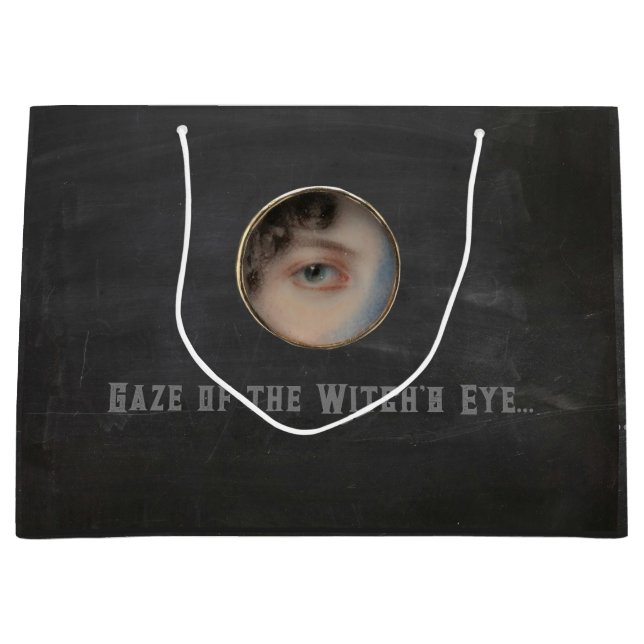 Halloween Macabre Creepy Witch Eye Large Gift Bag (Front)