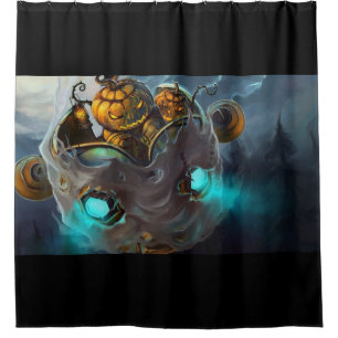 Halloween Mad Pumpkin Shower Curtain