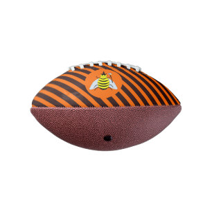 Halloween Magic Bee Witch Orange and Black Stripes Football