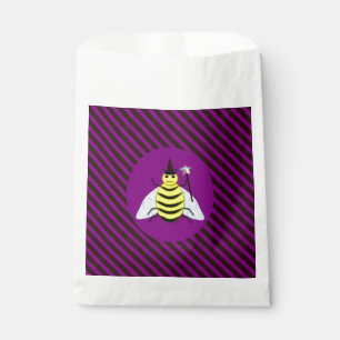 Halloween Magic Bee Wizard Purple and Black Stripe Favour Bags