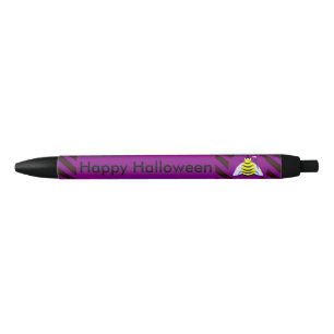 Halloween Magic Bee Wizard Purple and Black Stripe Ink Pen