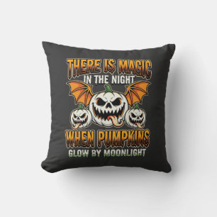 Halloween Magic Pumpkin Moonlight Horror Vector Cushion