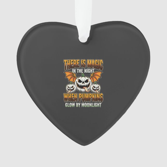 Halloween Magic Pumpkin Moonlight Horror Vector Ornament (Front)
