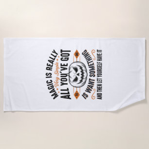 Halloween Magic Pumpkin Vintage Vector Shirt Desig Beach Towel