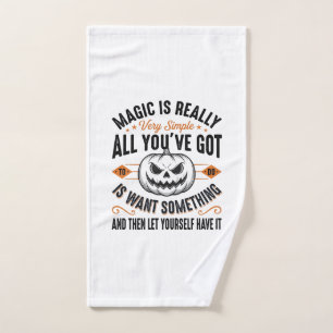 Halloween Magic Pumpkin Vintage Vector Shirt Desig Hand Towel
