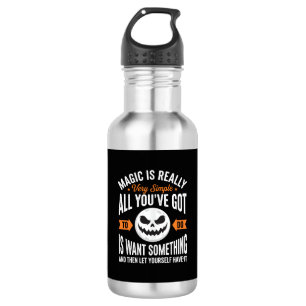 Halloween Magic Quote Pumpkin Face Design 532 Ml Water Bottle