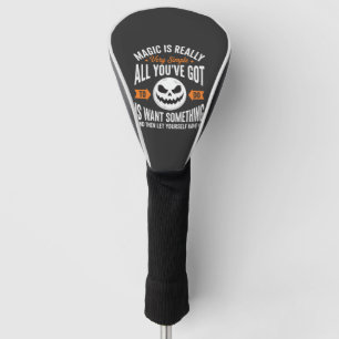 Halloween Magic Quote Pumpkin Face Design Golf Head Cover