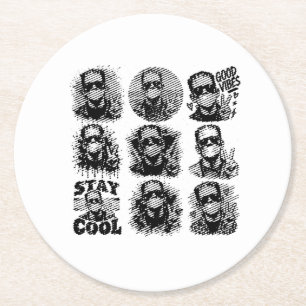 Halloween Magic, Spooky Nights & Autumn Delights Round Paper Coaster