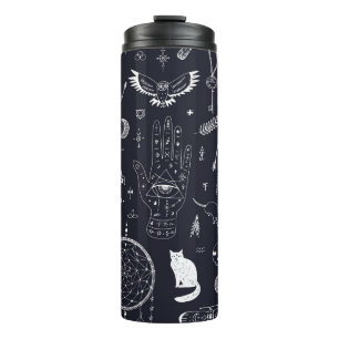 Halloween Magic: Vintage Doodle Pattern. Thermal Tumbler