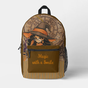Halloween, Magic with a Smile ,Cute Witchcraft, Printed Backpack
