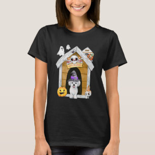 Halloween Maltese Dog Witch Haunted House T-Shirt