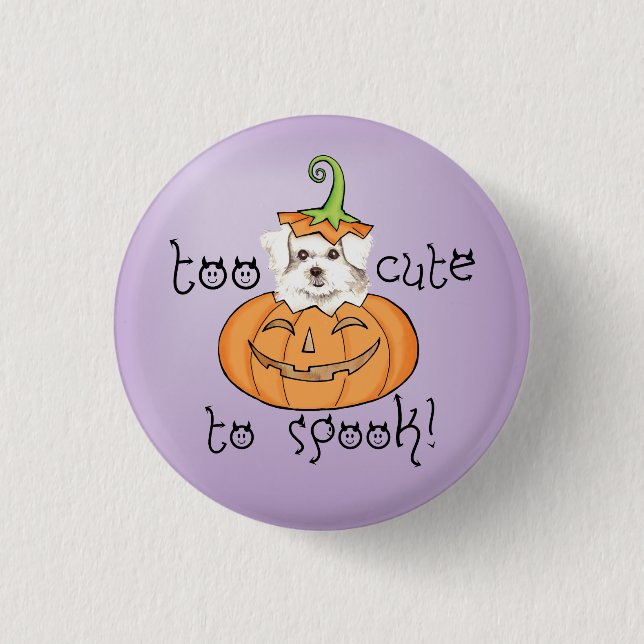 Halloween Maltese Pinback Button (Front)