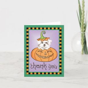 Halloween Maltese Thank You Card