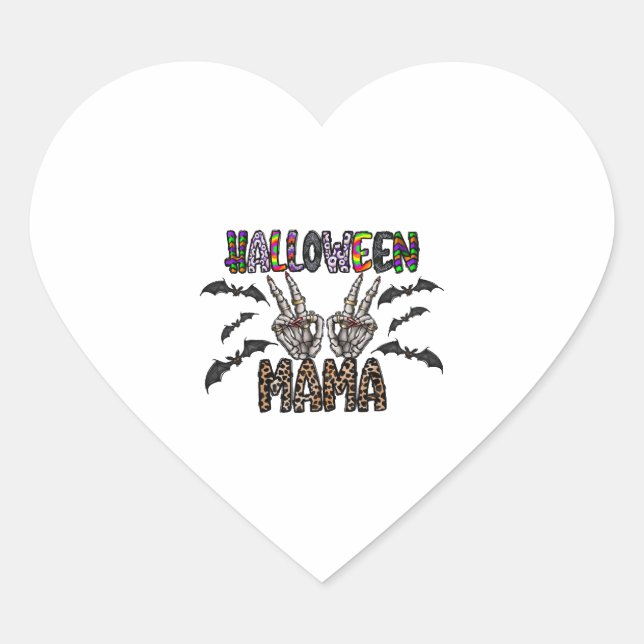 Halloween Mama    Heart Sticker (Front)
