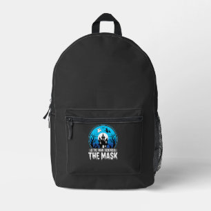 Halloween Man Behind the Mask Haunted House Printed Backpack