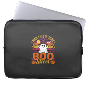 Halloween Man This Is Some Boo Sheet Ghost Design Laptop Sleeve
