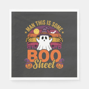 Halloween Man This Is Some Boo Sheet Ghost Design Napkin