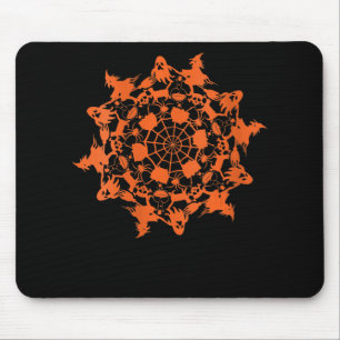 Halloween Mandala Spider Witch Ghost Skull Gift Mouse Pad