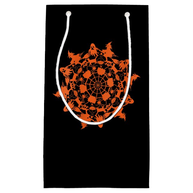 Halloween Mandala Spider Witch Ghost Skull Gift Small Gift Bag (Front)