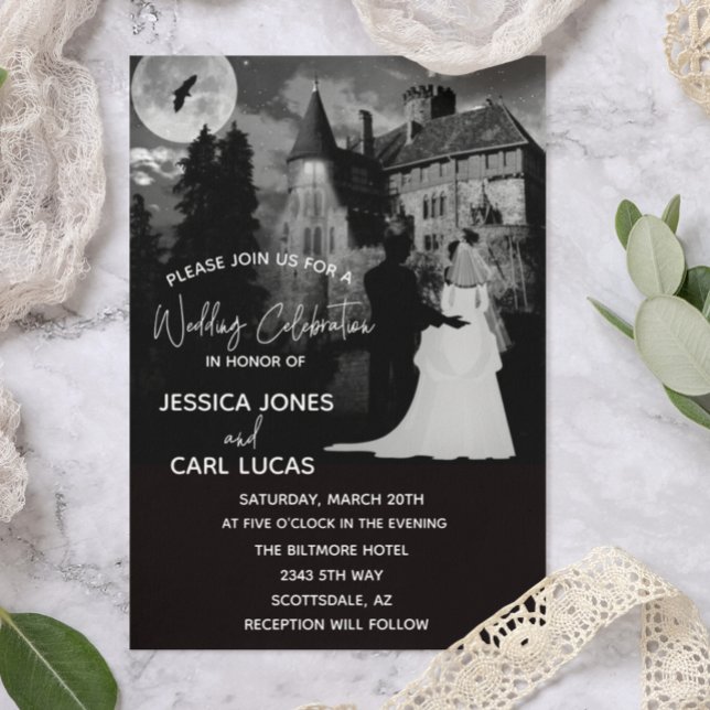 Halloween Mansion Couple Wedding October Invitation (Creator Uploaded)