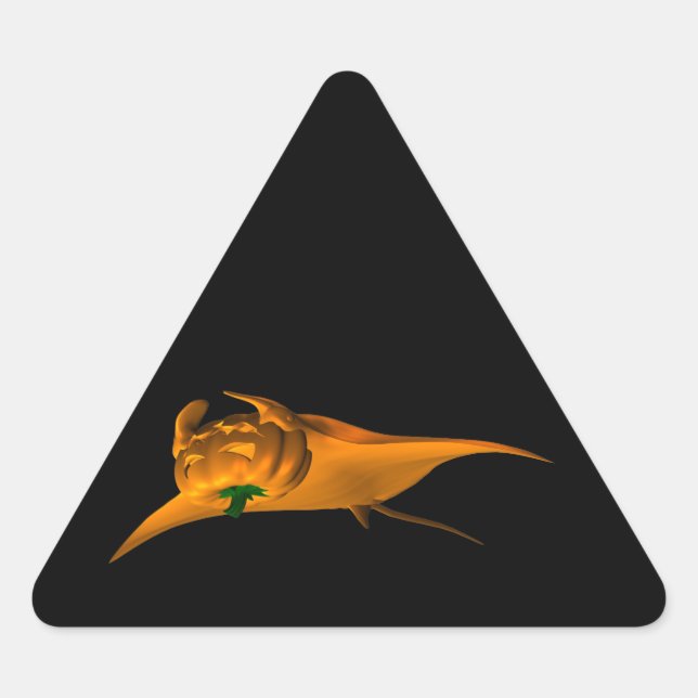 Halloween Manta Ray Triangle Sticker (Front)