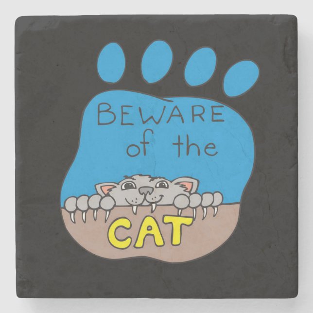 Halloween Marble Stone Coaster, Cat Coaster (Front)