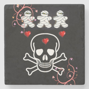 Halloween Marble Stone Coaster, Skull Coaster