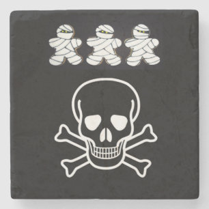 Halloween Marble Stone Coaster, Skull Coaster