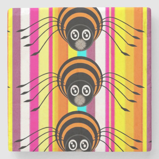 Halloween Marble Stone Coaster, Spider Coaster (Front)