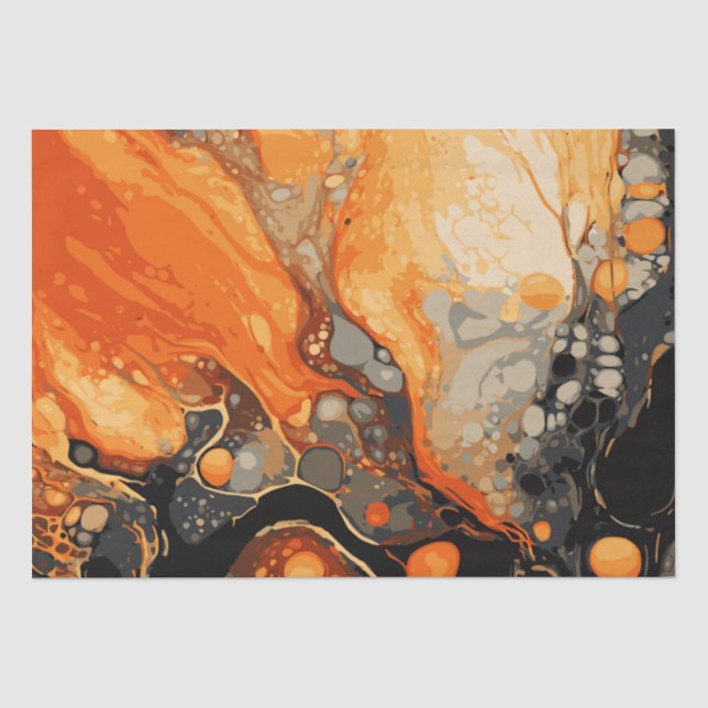 Halloween Marble Watercolour Swirl 7 Tissue Paper (Front)