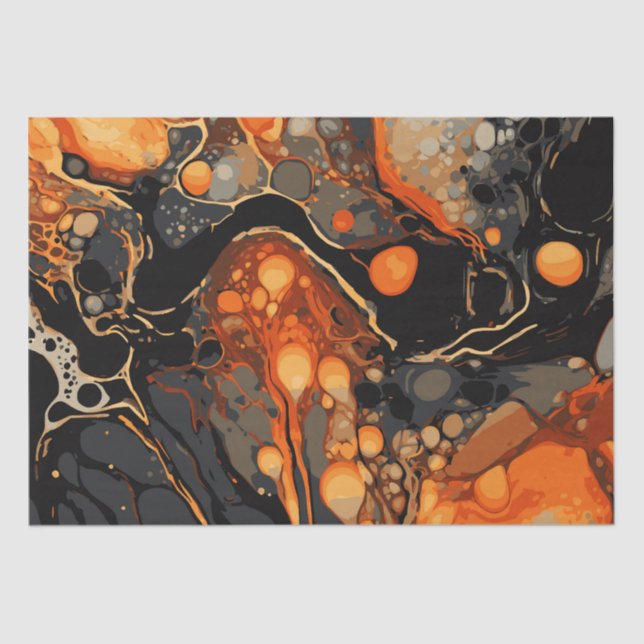 Halloween Marble Watercolour Swirl 8 Tissue Paper (Front)