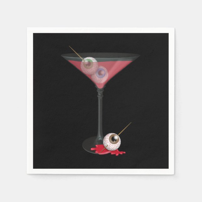 Halloween Martini With Eyeball Napkin (Front)
