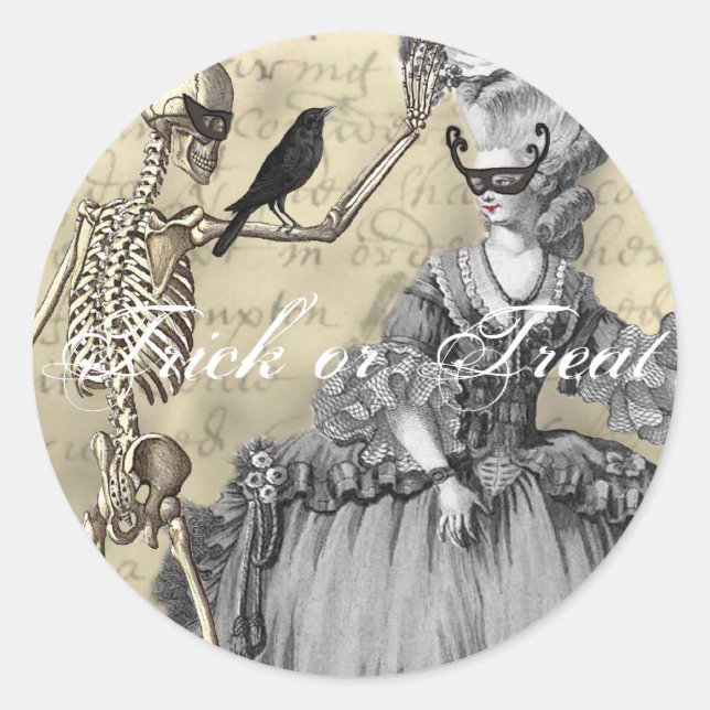 Halloween Masquerade Ball Classic Round Sticker (Front)