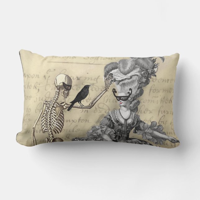 Halloween Masquerade Ball Lumbar Cushion (Front)