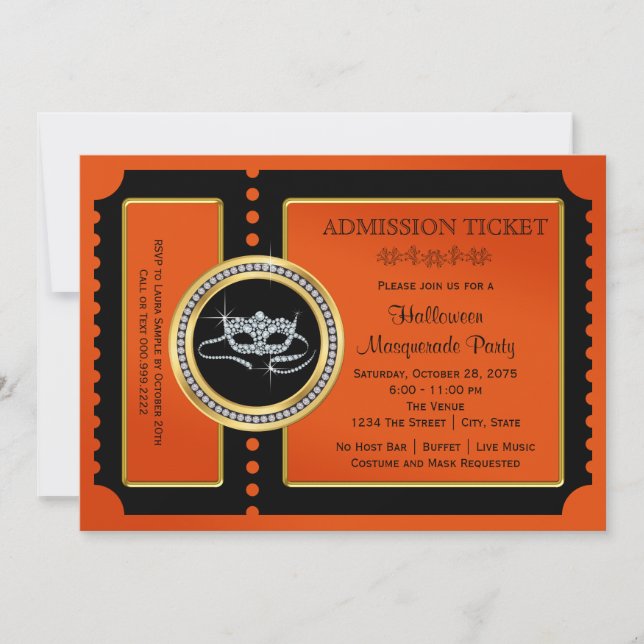 Halloween Masquerade Party Invitation (Front)