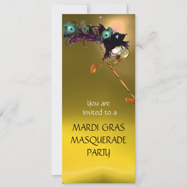 HALLOWEEN MASQUERADE PARTY, Yellow Orange Invitation (Front)