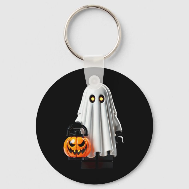 Halloween Master Builder Ghost Kids Building Block Key Ring (Front)
