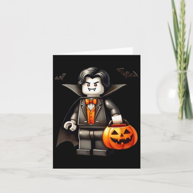 Halloween Master Builder Vampire Kids Building Blo Card (Front)