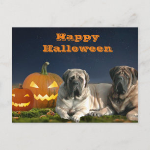 Halloween Mastiff postcard