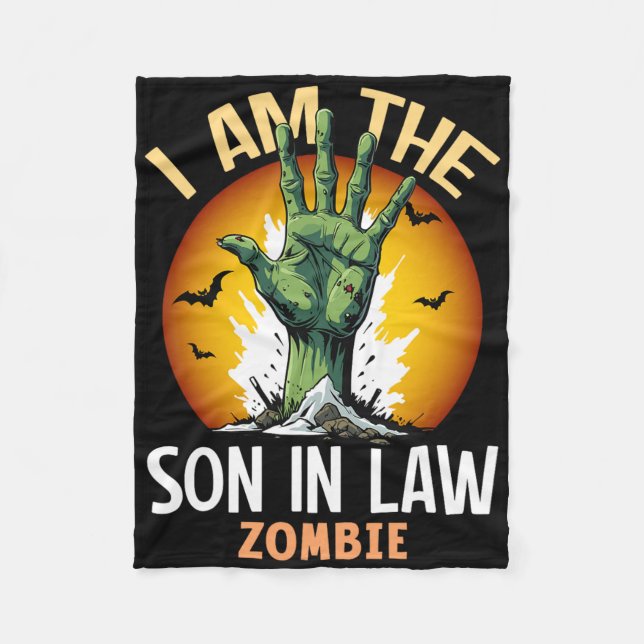 Halloween Matching Son In Law Zombie Costume  Fleece Blanket (Front)