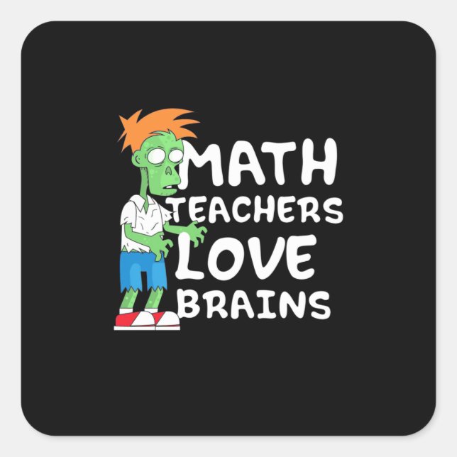 Halloween Math Teacher Love Square Sticker (Front)