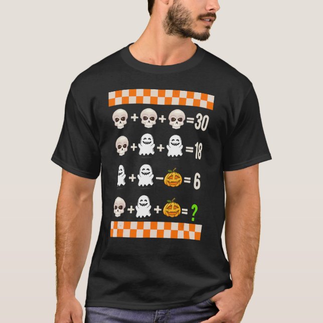 Halloween Math Teacher Order Of Operations Quiz Fa T-Shirt (Front)