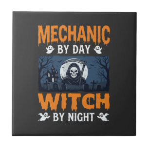 Halloween Mechanic by Day Witch by Night Tile