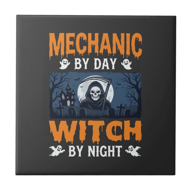 Halloween Mechanic by Day Witch by Night Tile (Front)