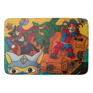 Halloween Mediaeval Knight Costume Cats Bath Mat